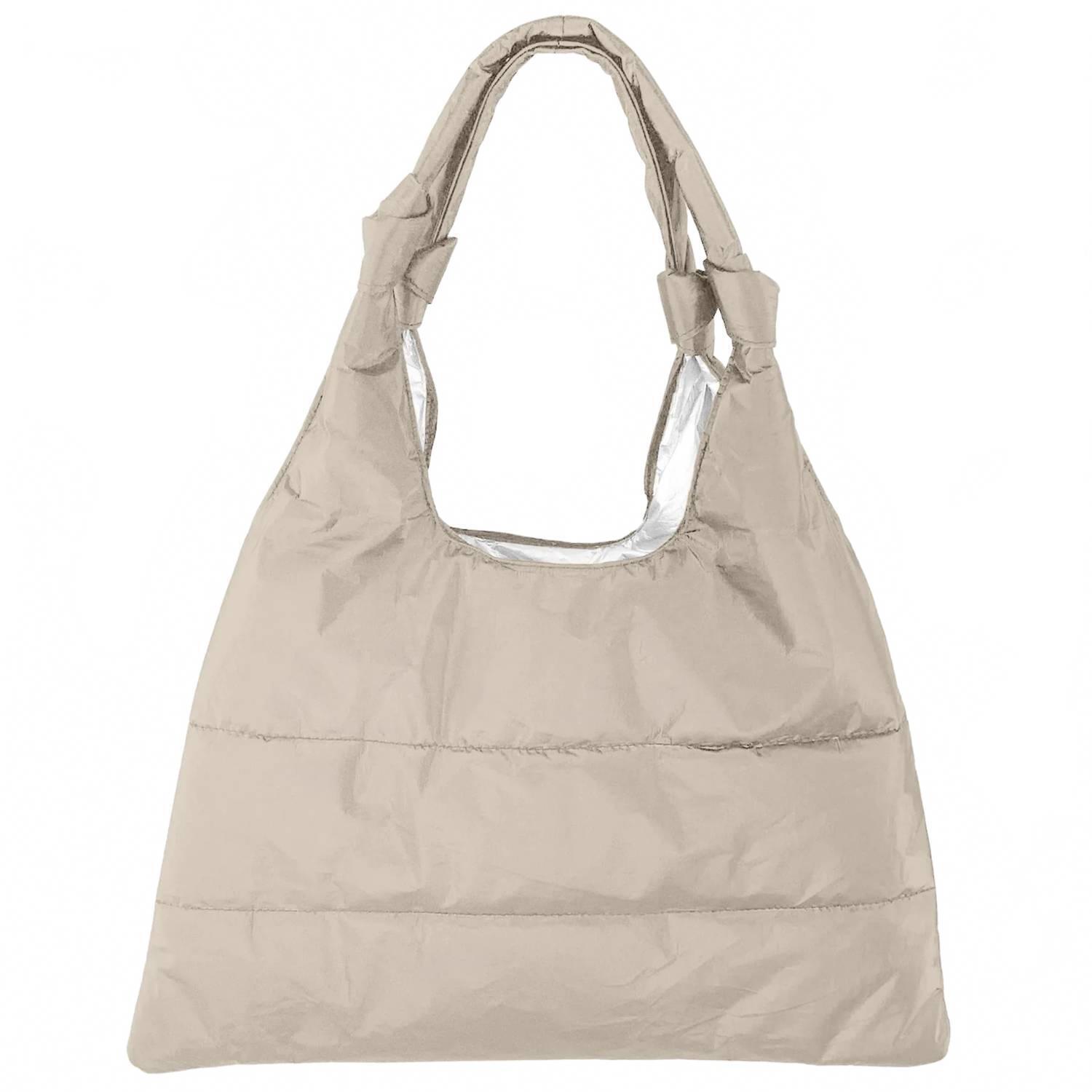 New Hi Love Women's Love Me Knot Puffer Purse Tote In Shimmer Beige